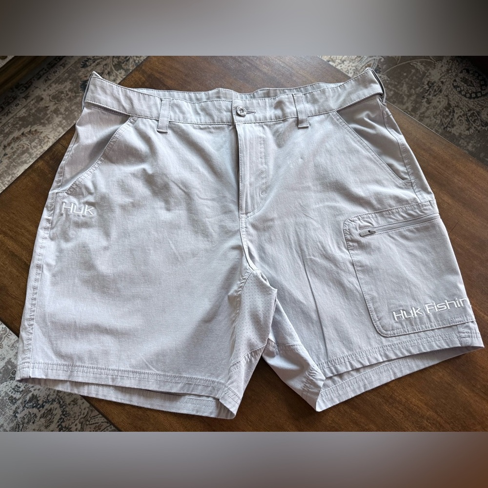 Huk Gray Cargo Shorts with Versatile Style